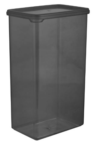 Банка для сыпучих продуктов Plast Team  BLACK 1,65 л прямоугольная